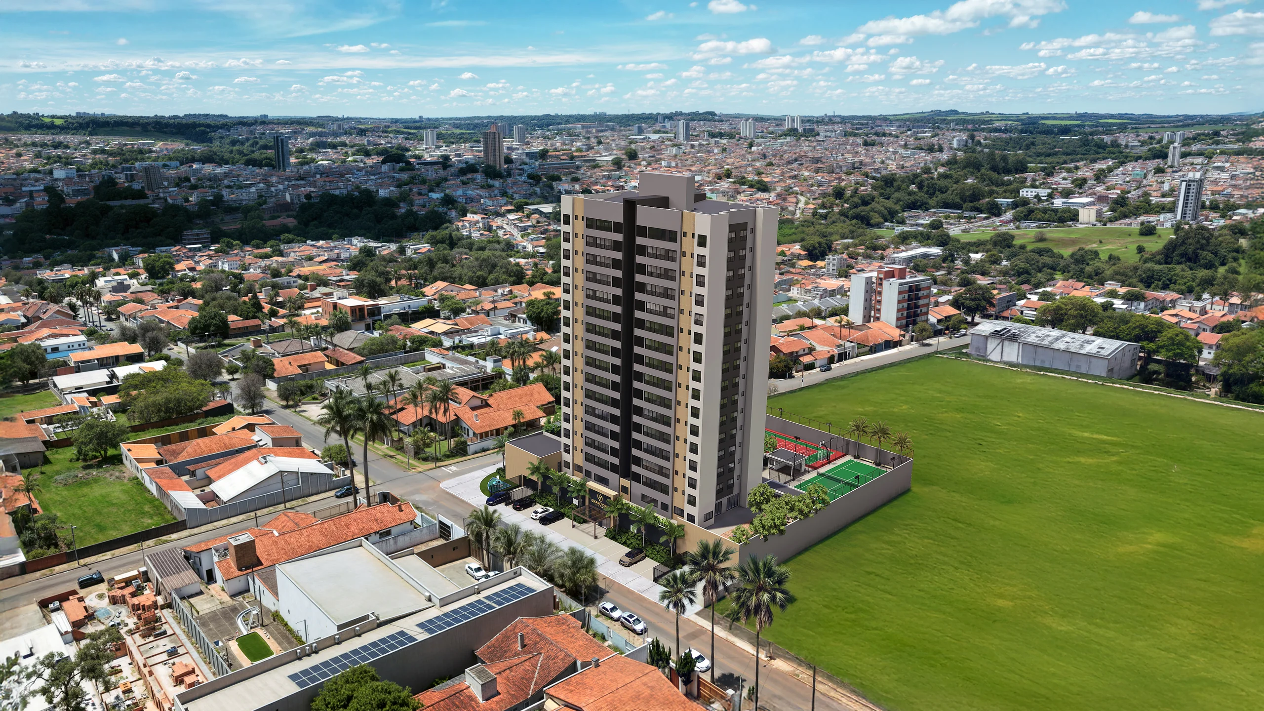 Inserção da torre na paisagem da Vila Barth